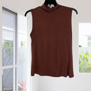 Brown Sleeveless Mock Neck Top – Nordstrom Rack, Soft Stretch Size Large